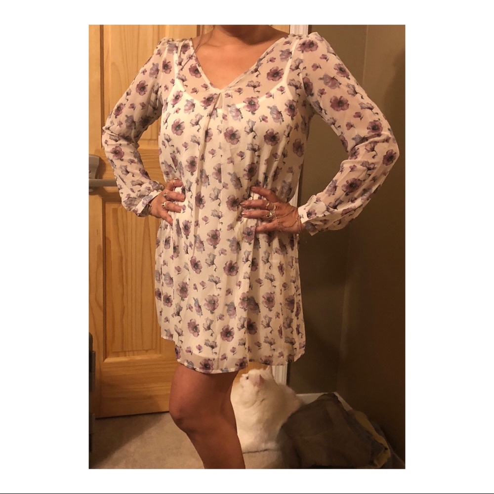 | NWT | Floral Chiffon Shift Dress | S, L - Picture 2 of 5